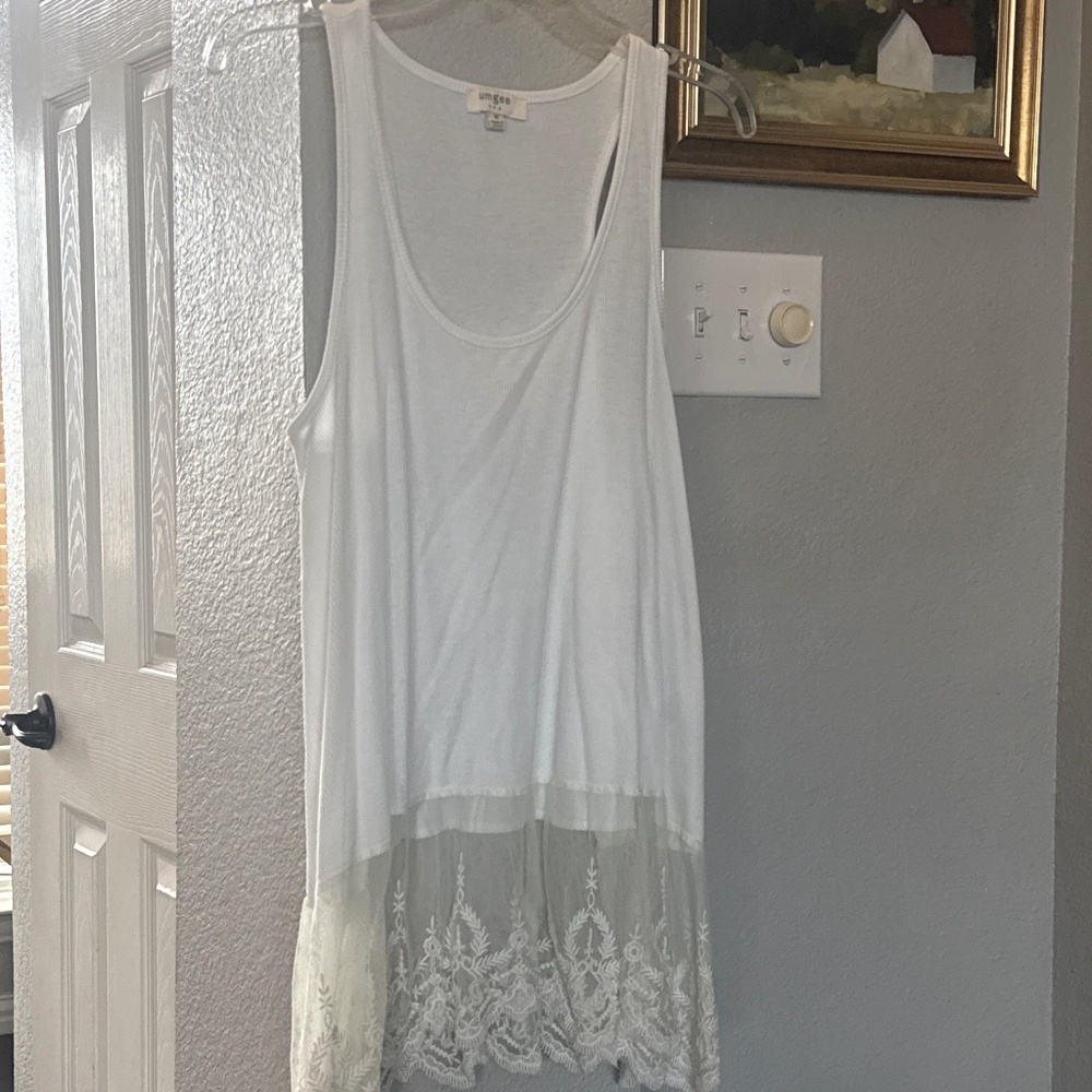 Lace bottom tank/tunic
